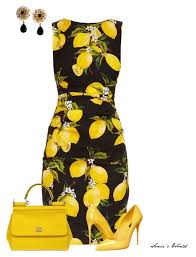 Designer Clothes Shoes Bags For Women Ssense Silk Yellow Dress Lemon Print Dress Dolce Gabbana Dress