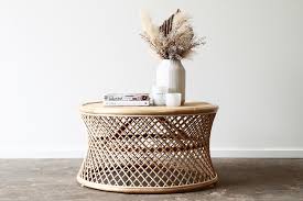 Black perforated top coffee table $695. Tacoma Round Coffee Table Naturally Cane Rattan And Wicker Furniture