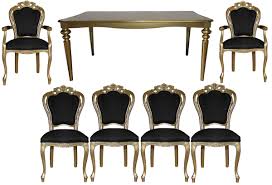 Cafelectic table set with 6 chairs in provincial teak white. Casa Padrino Baroque Luxury Dining Room Set Black Gold Baroque Dining Table 6 Chairs Luxury Quality Limited Edition