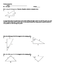 Round these answers to the nearest hundredth. Right Triangles And Trig Worksheets Teaching Resources Tpt