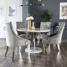 Joolihome dining table and chairs set of 4, glass kitchen table and 4 faux leather foam ribbed high back padded chairs modern rectangle dining room furniture furniturebox uk novara chrome metal round glass dining table and 4 modern lorenzo dining chairs (dining table only). Modern Dining Sets Dining Tables Chairs Furniture And Choice