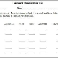 Ways of measuring sensory qualities of foods. Scorecard Used For Hedonic Rating Test Given To The Adults For The Download Scientific Diagram