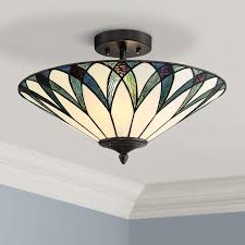 Filton 18 Wide Blue Tiffany Style Ceiling Light 68d13 Lamps Plus