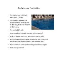 Swimming Pool Problem Area And Volume Swimming Pools Math Problem Solving Teaching Geometry