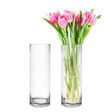 Clear Glass Cylinder Flower Vase Candle