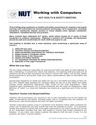 Avoid acrylic or wool sweaters when working with electronic parts. Page 1 Of 17 Working With Computers Nut Health Safety