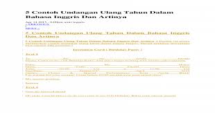 Selain harapan yang baik bagi mempelai, nama mempelai, jadwal dan tempat acara pernikahan, serta harapan atas kehadiran tamu. 5 Contoh Undangan Ulang Tahun Dalam Bahasa Inggris Dan Artinya Doc Doc Document
