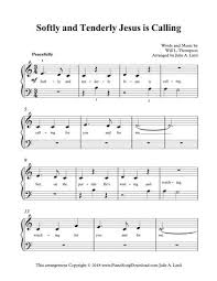 Softly And Tenderly Jesus Is Calling Easy Hymn Arrangement Free Printable Piano Sheet Music Hymn Sheet Music Piano Sheet Music Easy Sheet Music