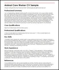 Animal Care Worker Cv Example Myperfectcv