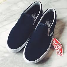 Black And Grey Slip On Vans Womens Black Dress Navy Shoes Vans Vans Shoes Sneakers Fashion Vans Classic Slip On Sneaker