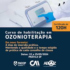 Curso Habilitação em Ozonioterapia 120h - Aulas Práticas de 22 a 25 de  março de 2024 - Cursos - ABOZ - Associação Brasileira de Ozonioterapia