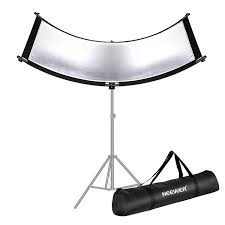 Neewer Clamshell Light Reflector Diffuser For Studio And Photography With Carry Bag 66 24 Inch Arclight Curved Eyelighter Lighting Reflector Black White Gold Silver Light Stand Not Included Neewer Photographic Equipment And Accessories For