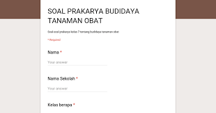 Soal Prakarya Budidaya Tanaman Obat