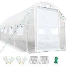 Shop for plant supports in garden center. King Bird 15x6 6x6 6ft Upgraded Large Walk In Greenhouse Heavy Duty Galvanized Steel Frame 2 Zippered Screen Doors 8 Screen Windows Tunnel Garden Plant Hot Green House 20 Stakes 4 Ropes 2 Gloves White