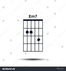 Em7 Basic Guitar Chord Chart Icon Stock Vector Royalty Free