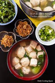 Sup Bakso Ayam Chicken Meatballs Soup Recipe Meatball Soup Chicken Soup Recipes Cuisine Recipes