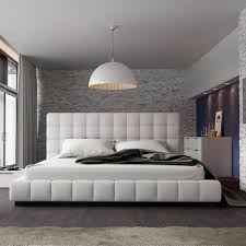 Elegance Defines The Thompson Bed In White With Its Square Tufted Upholstery And Even Symmetry Eco Bed Back Design Luxury Bedroom Master Bed Furniture Design