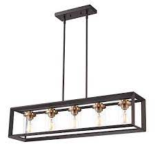 Zeyu 5 Light Kitchen Island Lighting Modern Linear Pendant Light Fixture Oil Rubbed Bronze In 2021 Island Lighting Kitchen Island Lighting Dining Room Light Fixtures