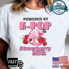 Homemade strawberry honey milkshake (less sugar). Kawaii Strawberry Milkshake Carton Korean Powered By Kpop Shirt