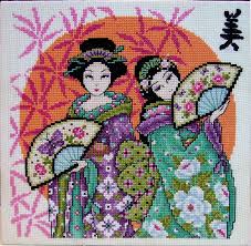 Go cross stitch crazy with our huge selection of free cross stitch patterns! Two Beautiful Japanese Girls Cross Stitch Embroidery Cross Stitch Patterns Flowers Diy Cross Stitch