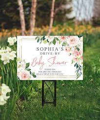 Printable Drive By Baby Shower Sign Girl Baby Shower Yard Etsy Baby Shower Signs Baby Shower Welcome Sign Baby Shower
