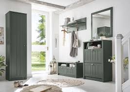 Die 10 besten einrichtungsideen fur einen schmalen flur garderoben set flur garderobe weiss landhaus mit schuhschrank gross Ascot Garderobe Dielen Set Flurgarderobe 5 Teilig 273cm Grun Landhaus Dielen Sets Diele Und Flur Feldmann Wohnen Gmbh Online Shop