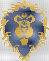 World of warcraft cross stitch patterns. World Of Warcraft Inspired Emblem Alliance Cross Stitch Patterns Cross Stitching Cross Stitch