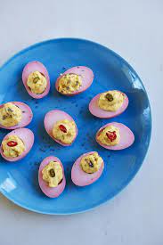 Pretty In Pink Deviled Eggs Ruth Reichl Deviled Eggs Brunch Sandwich Food