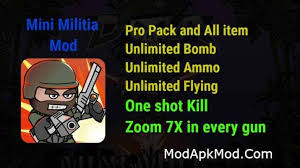 Mini Militia One Shot Kill Unlimited Nitro Ammo Bomb Zoom 7x Modapkmod Download Hacks Gaming Tips Ammo
