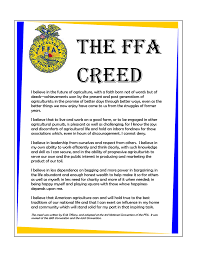 The Ffa Creed First state meeting was in virginia. the ffa creed