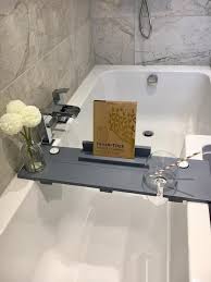 Clawfoot bathtub caddy with reading rack body. Bathtub Bath Shelf Bath Tray Bath Board
