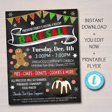 Editable Holiday Bake Sale Flyer Printable Pta Pto School Etsy In 2020 Bake Sale Flyer Bake Sale Sale Flyer
