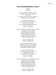 Check spelling or type a new query. The Chainsmokers Lyrics Closer