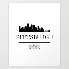 Black And White Denver Skyline Silhouette Pittsburgh Pennsylvania Black Silhouette Skyline Art Skyline Art City Skyline Art Black Silhouette