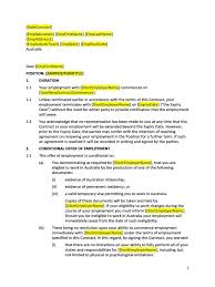 Terms Of Employment Contract Template | Resume Pdf Download