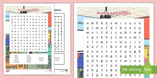 It uses an english language word list and generates words of a specified length and can either use a letter pool or use a mask to restrict the words returned. Prefix And Suffix Word Search English Resource Twinkl
