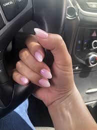 A denim french ombre and a denim accent nail are both intricate and classy. Short Almond Pink And White Ombre Nails Pink Ombre Nails Almond Nails Pink Ombre Nails