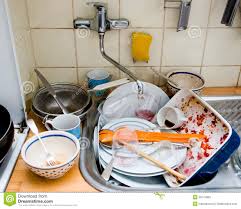 messy kitchen sink stock image. image