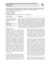 Serpihan ayat ini betul atau sepatutnya hal ini demikian kerana.. Pdf International Journal Of Linguistics Literature And Translation Ijllt Category Shifts In The Translation Of Verb Phrases In English Cookbook Into Indonesian