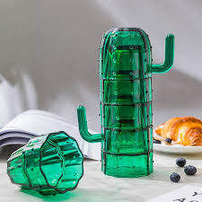 Exuding impeccable stylistic expressiveness, each cup and saucer is made of fine bone porcelain and measures respectively ø 6 cm and ø 12,5 cm. Glass Cup Set Cactus Glass Set Juice Cup Green Stained Glass Juice Coffee Mug Tea 6 Pcs Set Water Cups Gift For Drinking Set Other Glass Aliexpress