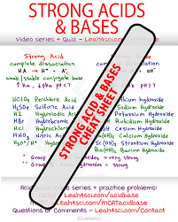 Strong Acids And Bases Completely Dissociate In Solution Drastically Raising Or Lowering The Ph Thi Chemistry Basics How To Memorize Things Teaching Chemistry