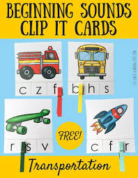 Almost every book that we read very subscribe to our weekly newsletter and receive a free kids activities. Beginning Sounds Transportation Clip It Cards Liz S Early Learning Spot Transportation Preschool Transportation Theme Preschool Kindergarten Transportation
