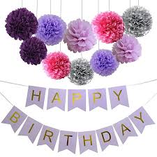 Black And Gold Pom Poms Decorations Purple Birthday Decorations Perfect Party Supplies Kit 10pcs Tissue Pa Gold Birthday Decorations Happy Birthday Party Decorations Purple Birthday Decorations