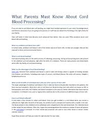 Cord blood stem cells have been used for over thirty years in the treatment of more than eighty conditions. What Parents Must Know About Cord Blood Processing By Sara Rajput Issuu