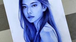 Beautiful Saba Hashim Hazara Vloger charcoal drawing