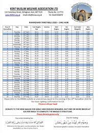 Ramadan Calendar 2020 Kmwa