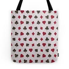 Each player is dealt a hand of 13 cards. Suit Card Pattern Red Black Spades Hearts Diamonds And Clubs Tote Bag By Alisagal On Society6 Ibt Shop