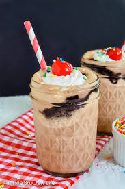 If desired, drizzle some chocolate syrup or caramel sauce down the sides of the chilled glasses. Mocha Fudge Milkshakes