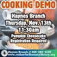 Cooking Demo at Haynes Branch event image