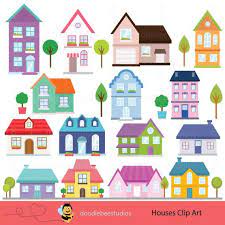 Houses Clipart Houses Clip Art Buildings Clipart Cottage Etsy House Clipart Clip Art Cartoon House